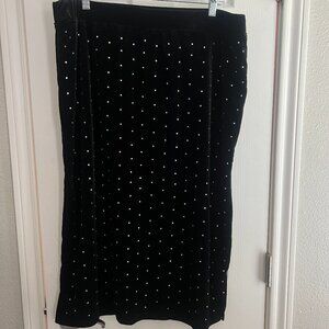 Cato Black Velour Skirt with Rhinestones X- Large